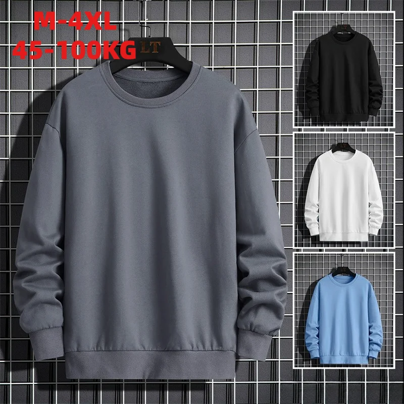 Hot Sale of The Season New Men's Long Sleeve Round Neck Hoodie Base Shirt Spring Autumn Fashion Polyester Velvet Loose Fit