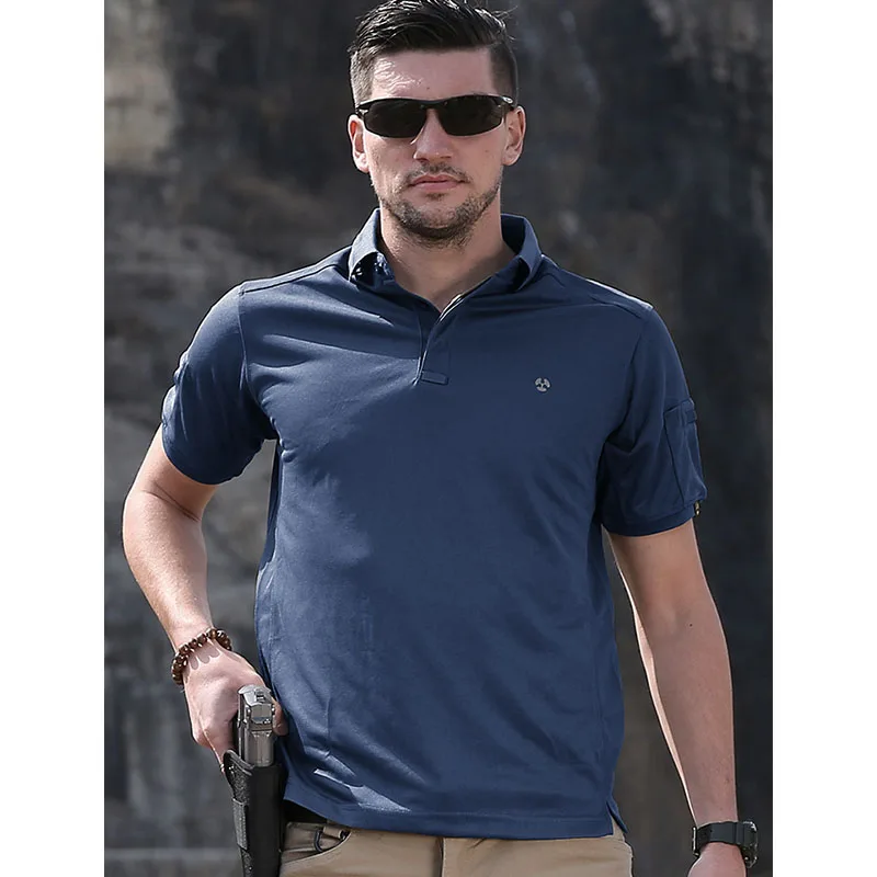 Blue Tactical Set Men Summer Quick Drying Breathable Short Sleeve Tshirts Military Waterproof Multi-pocket Cargo Pants Army Sets