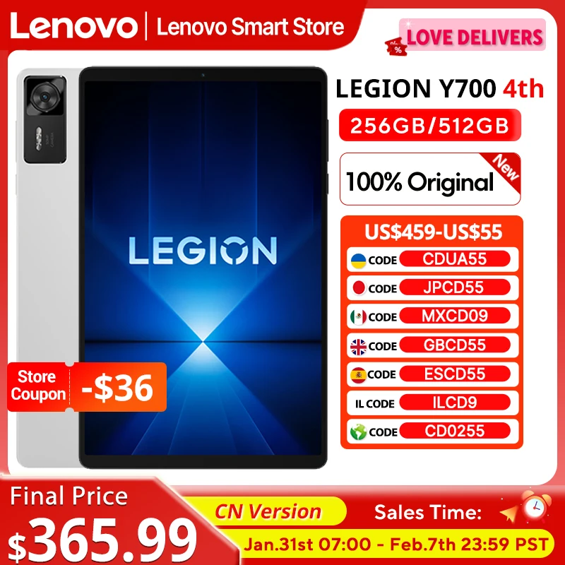 Lenovo Legion Y700 2025 Pad Gen 4 TB322FC Gaming Tab 256GB 512GB ROM Snapdragon 8 Elite 8.8" 165Hz Display 7600mAh 68W Tablet