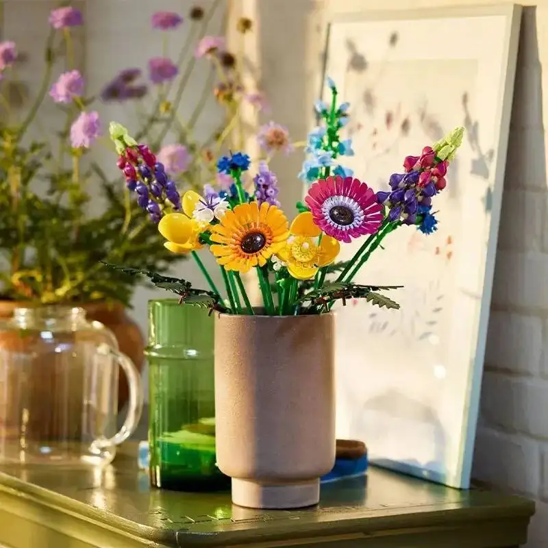 NEW 939pcs Flower Bouquet Romantic Rose Artificial Flower  Plant Series Building Blocks Suitable for Valentine's Day Gift