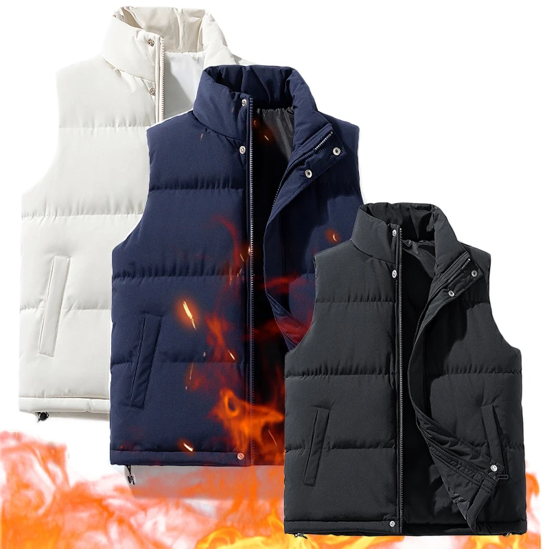 

Men's Winter Warm Fleece Lined Vest Casual Fashion Sleeveless Jacket for Men and Teens