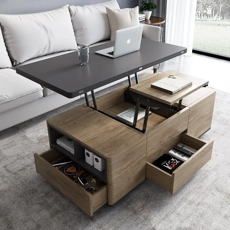 

Coffee table living room household small apartment movable folding lifting multi-functional dining table dual-purpose