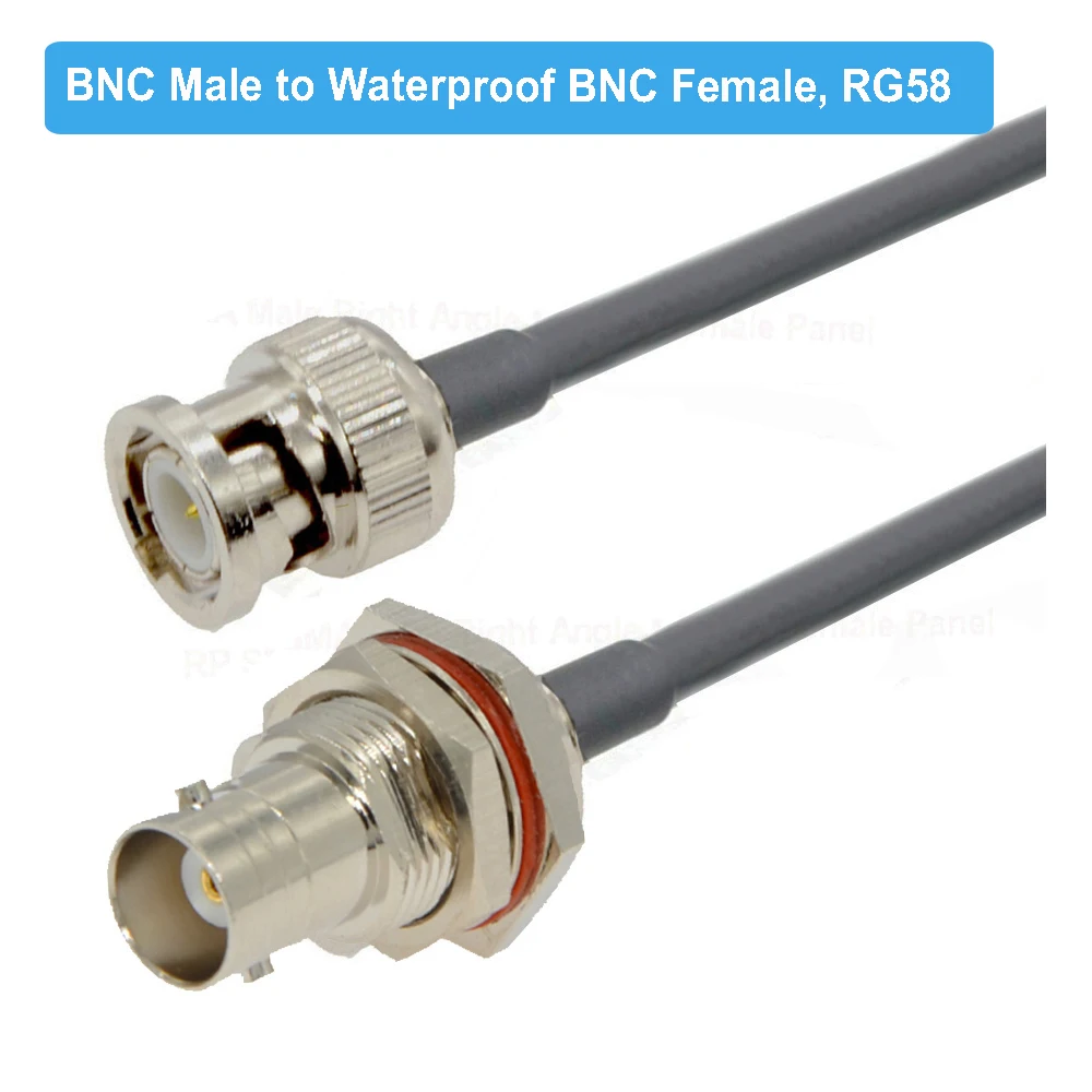 RG58 Coaxiale BNC Male naar BNC Stekker RF Kabel 50 Ohm Crimp Connector Dubbele BNC Plug Mannelijke Pin Draad Koord 0.5M 1M 2M 5M 10M 20M - afbeelding 1