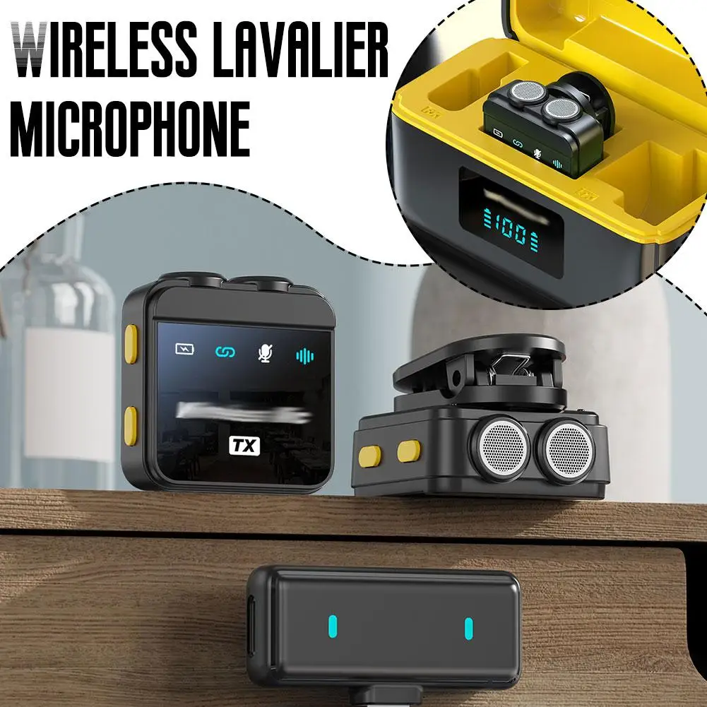New Q9 Wireless Lavalier Microphone Live Broadcast Portable Pedestrian Sound Microphone Microphone Microphone Card Intervie H4h2