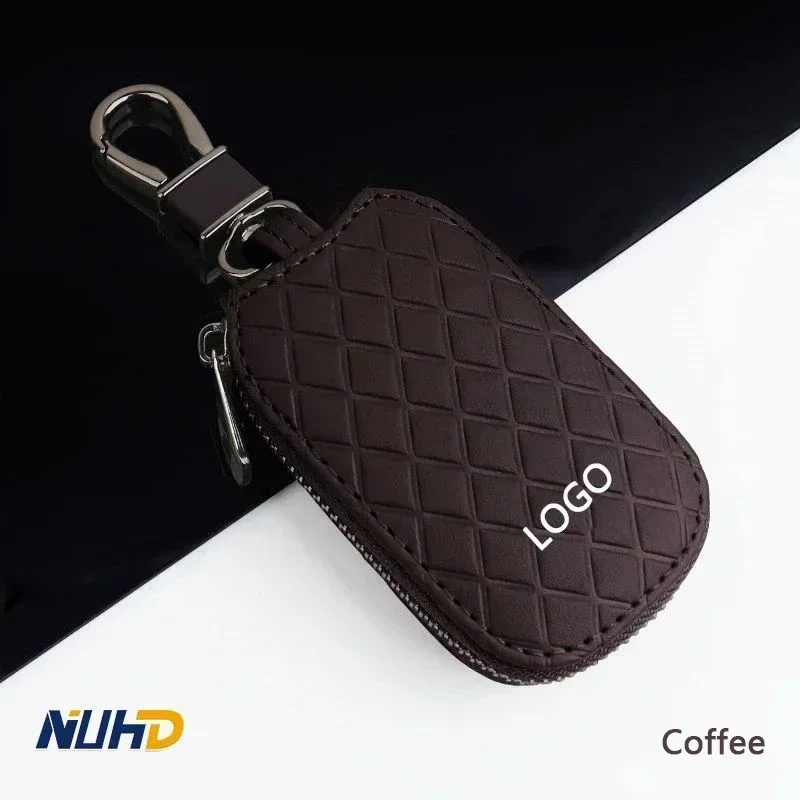 Leather Car Key Case Universal Keychain For Bentley Ferrari Lamborghini Maybach Toyota GMC Key Cover Protector Bag Accessories