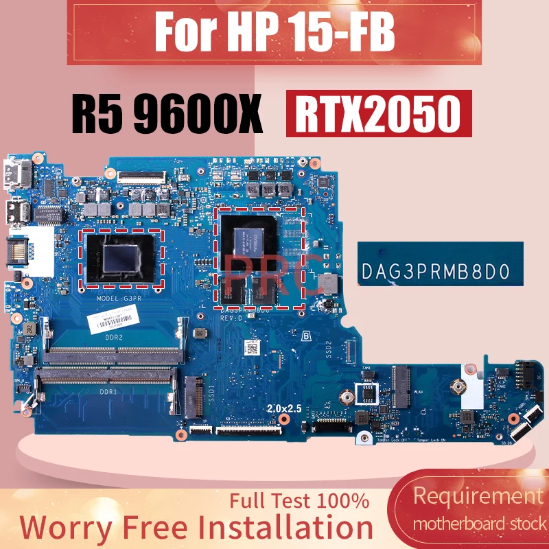 DAG3PRMB8D0 For HP 15-FB Laptop Motherboard 55631-601 R5 9600X CPU RTX2050 GN20-S7-B-MP-KB-A1 Notebook Mainboard Full Tested