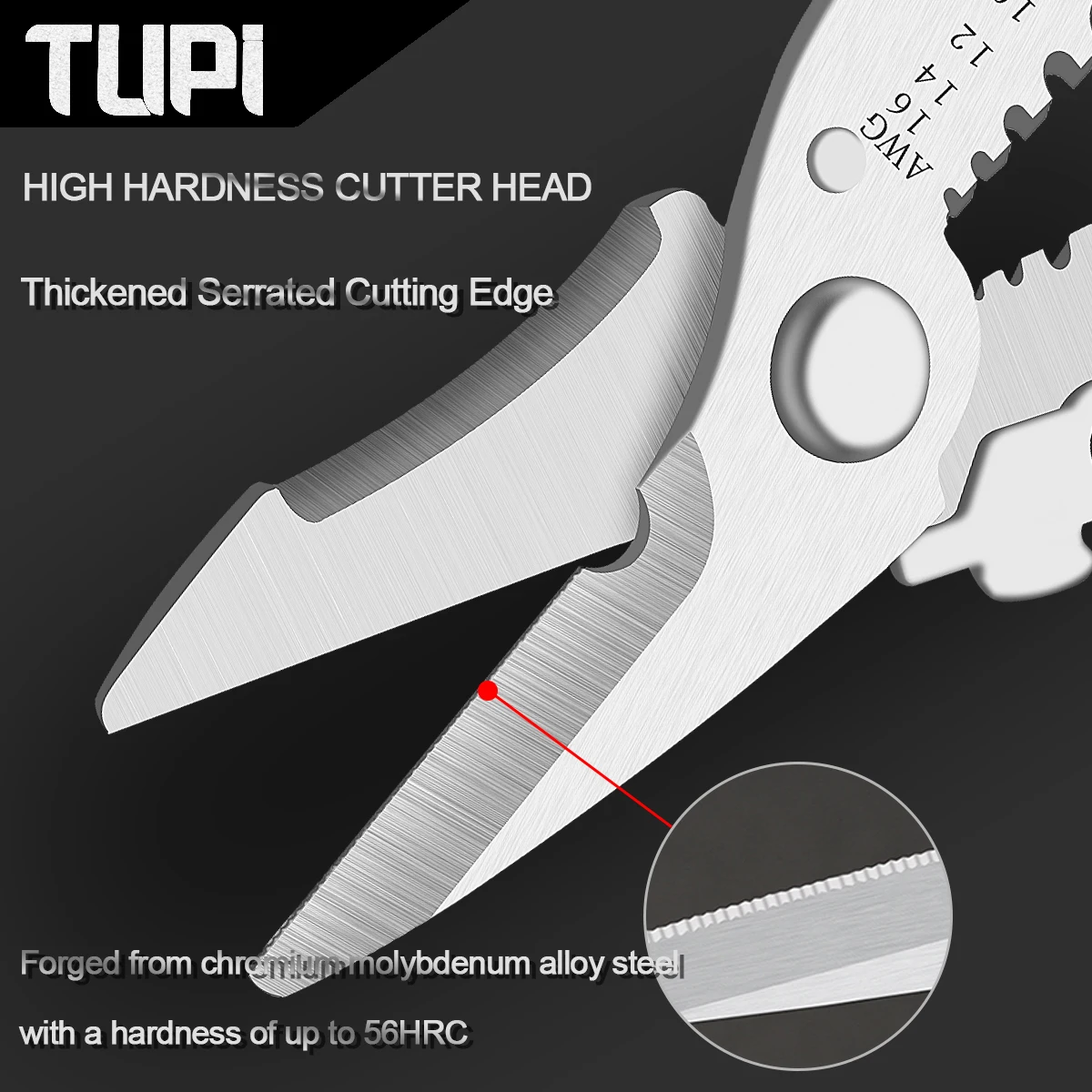 TUPI Wire Cutters Crimping Pliers Multi-function Pliers Stripping Pliers Iron Sheet Cutting Shears Professional Hand Tools