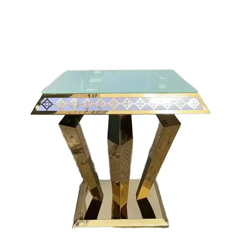 Hot Sale for Dining and Hotel Use Modern Gold Stainless Steel Round Cake Table New Design Wedding Banquet Furniture