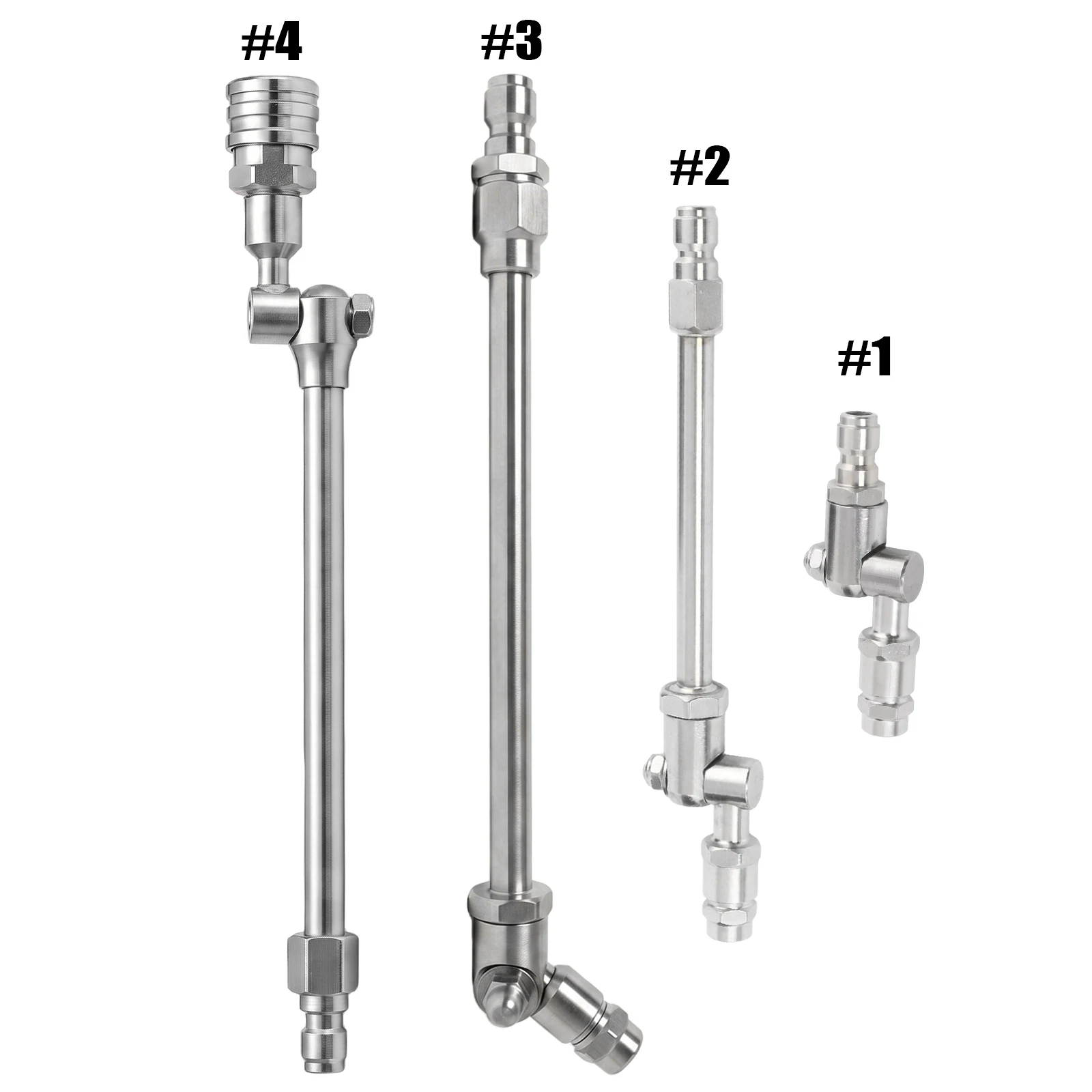360° Swivel AC Cleaning Wand with 1/4 Quick Plug Stainless Steel Rotating Spray Nozzle Adjustable for Auto Underbody Cleaning