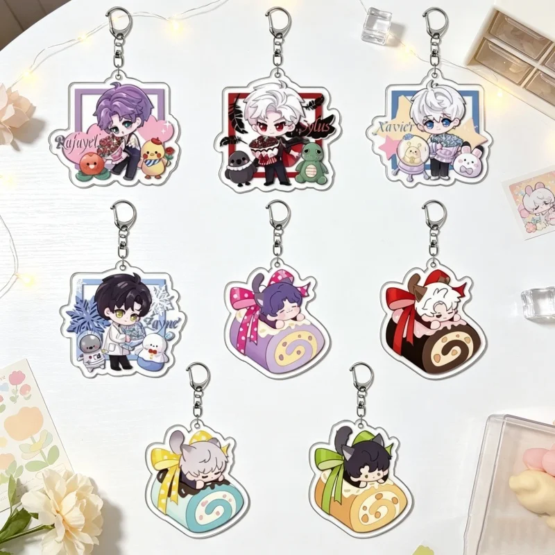 Game Love and Deepspace 6CM Acrylic Keychain Bag Pendant Xavier Sylus Zayne Rafayel Student Schoolbag Keychain Decoration Item