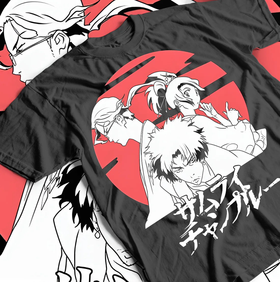 

Samurai Champloo Shirt Sword Graveyard Anime T-Shirt Walk Mugen Jin Fuu Kasumi