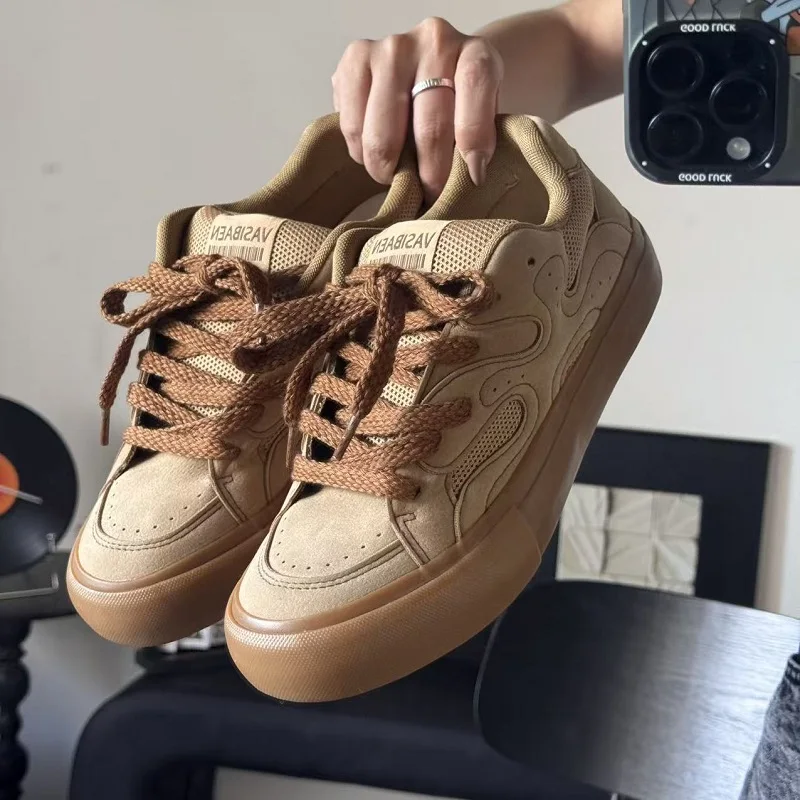 2025 Viral Men’s Fashion Shoes– Trendy Sneakers, Hong Kong Style， Chunky Sole, Height Boost, Breathable & Comfy, Casual Streetwe