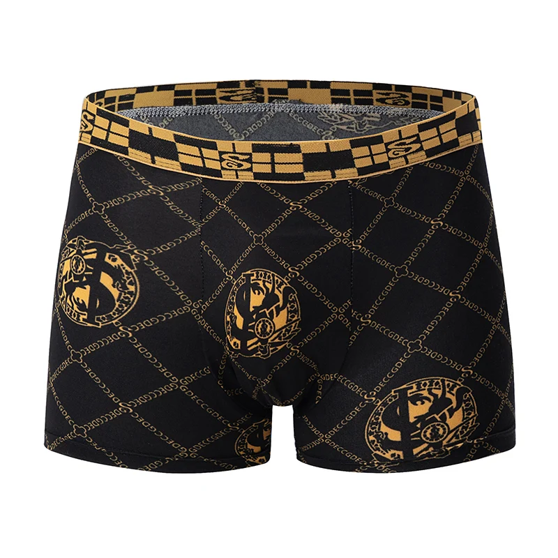 5 /10 Pack Men\'s Black Gold Printed Boxer Underwear Comfortable And Versatile Plus Size Sexy Young Men\'s Leisure Sports Beach sh