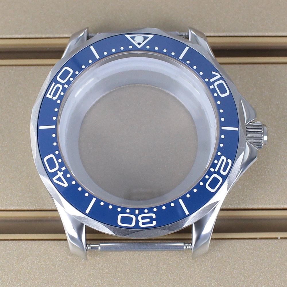 

41mm Silvery Watch Case Ceramic Bezel Sapphire Glass For Mod Seamaster 300 NH34 NH35 NH36 NH38 Automatic Movement 31mm Dial Part