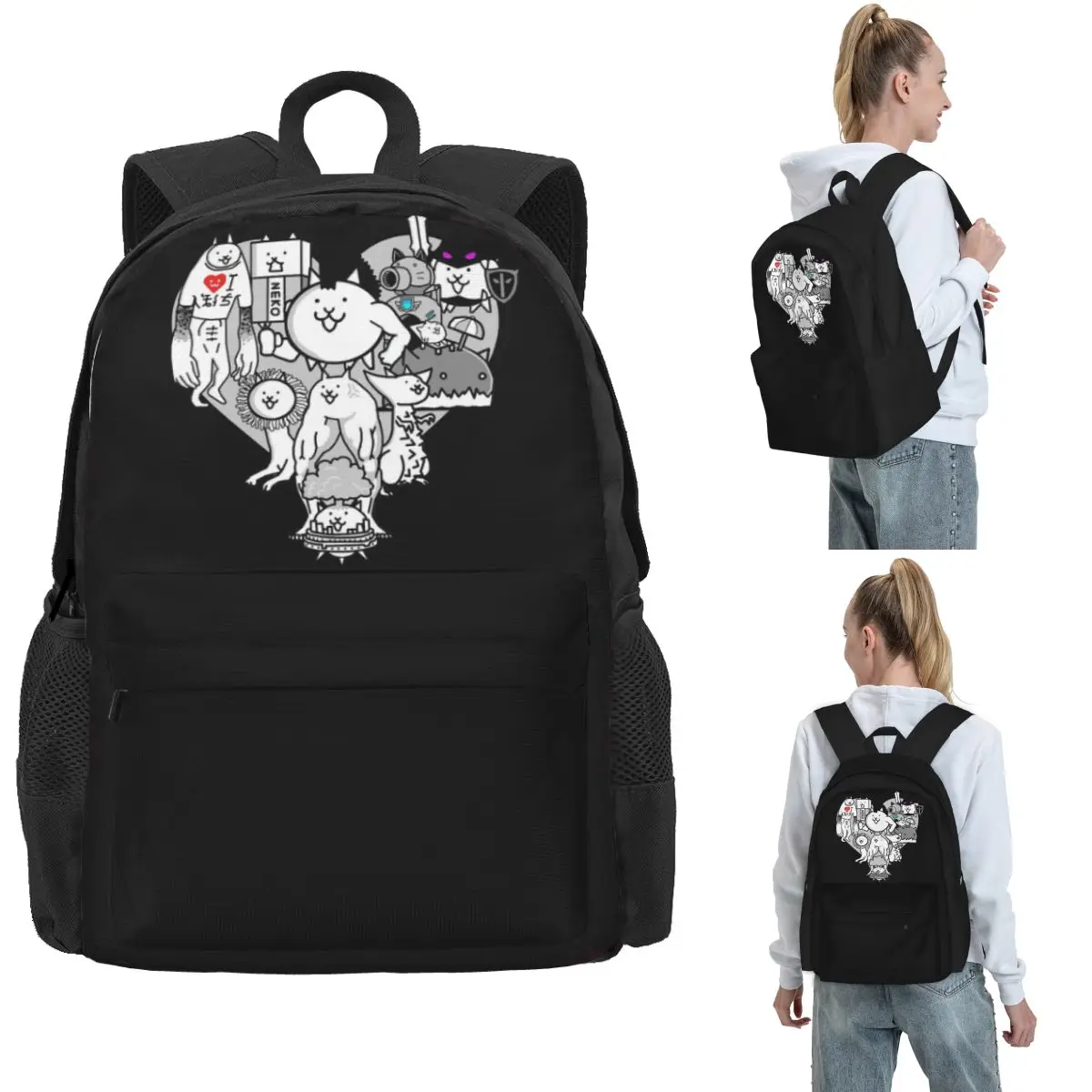 

Рюкзаки с росписью Battle Cats True Form, сумка для книг для мальчиков и девочек, детские школьные сумки большой вместимости, рюкзак для ноутбука, сумка на плечо