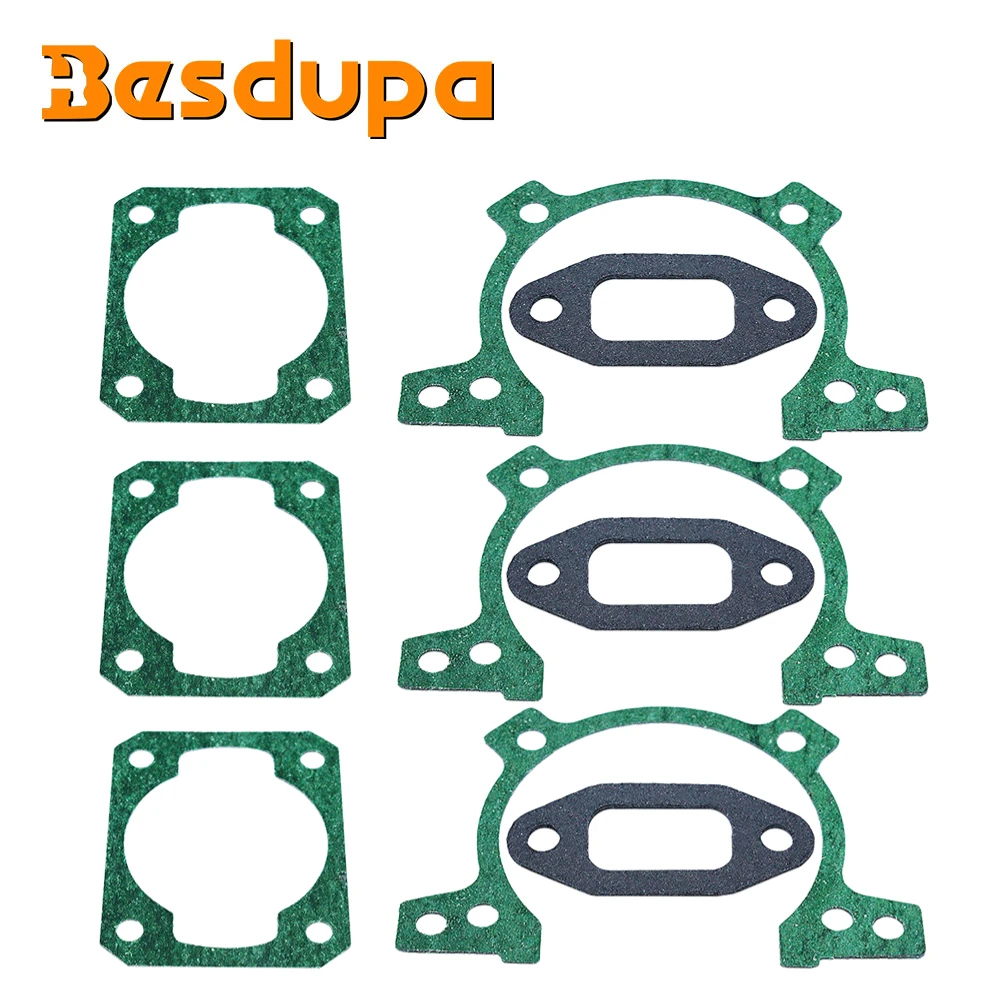 Gasket Kit 3Pcs for STIHL FS160 FS180 FS220 FS220K FS280 FS280 Crankcase Cylinder Exhaust Muffler Gasket 4119-007-1051