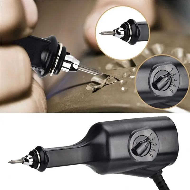 A19F-Engraving Pen Handheld Electric 220V,For Wood Metal Jade DIY Craft Carving Tool Kit, Hand Carved Pen EU Plug
