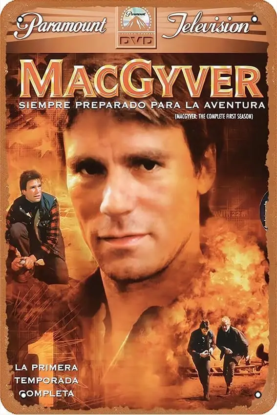 MacGyver 1985 Metal Retro Tin Sign Wall Decoration 12 x 8 inches Movie Poster Vintage Look