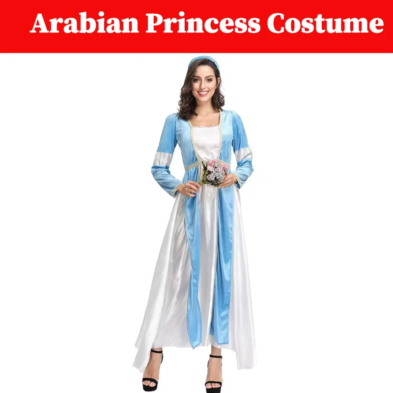 

Arabian Princess Dress Cosplay Costume Women Disguise Roleplay Fantasia Outfits Female Halloween Party Carnival Suits Ball Gown