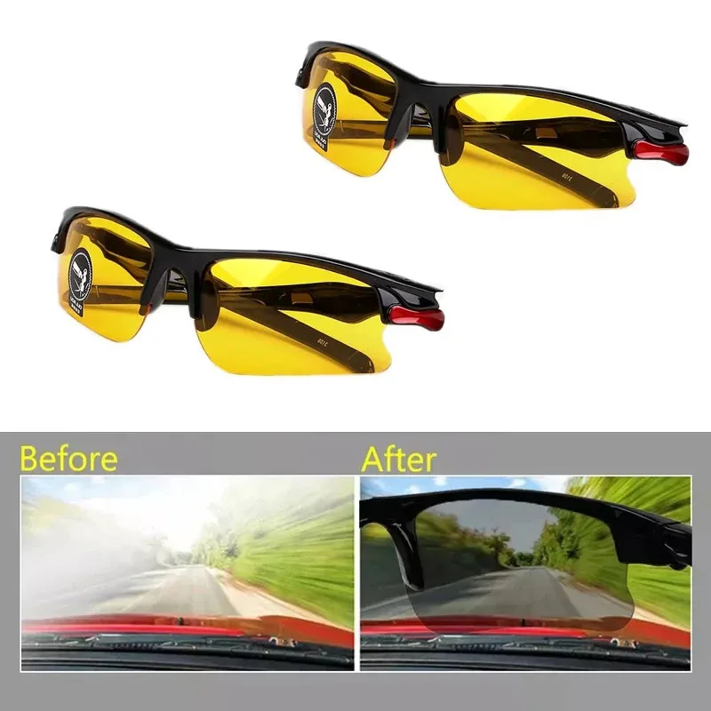 1-3Pcs Day Night Car Vision Driver's Eyewear Anti Anti-Glare Night Vision Driver Goggles Night Driving Enhanced Light Glasses