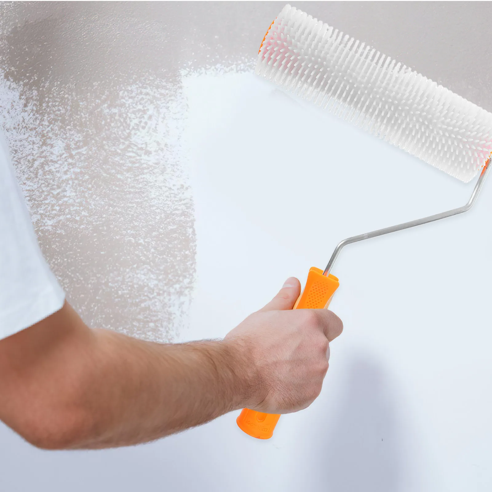 Ergonomic Floor Screeding Roller with Precision Spike Design for Cement Concrete Epoxy Paint Leveling Smooth Finish Industrial