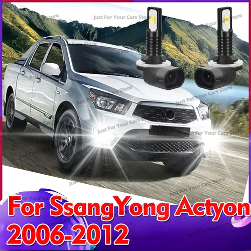 Imagen 1 del producto 2x Faros Antiniebla Delanteros para SsangYong Actyon 2006-2009 2010 2011 2012, Chips CSP 3570 H27 881 6000K, Luces de Circulación Diurna DRL para Auto, 12V