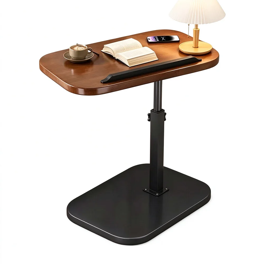 Tavolino laterale per laptop da pavimento regolabile in altezza 360 ° Scrivania da Comodino Girevole e Autoportante, Postazione di Lavoro Portatile per Computer, Ideale per Divano e Camera da Letto