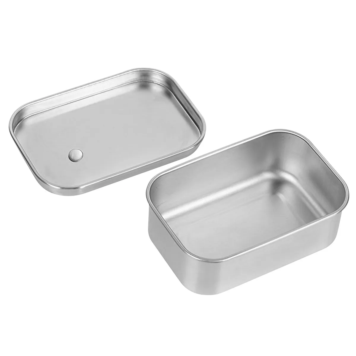

1 Set Stainless Steel Food Container Lunch Box For Refrigerator Storage Bento Picnic Outdoor Camping Snackle Fruit Onion