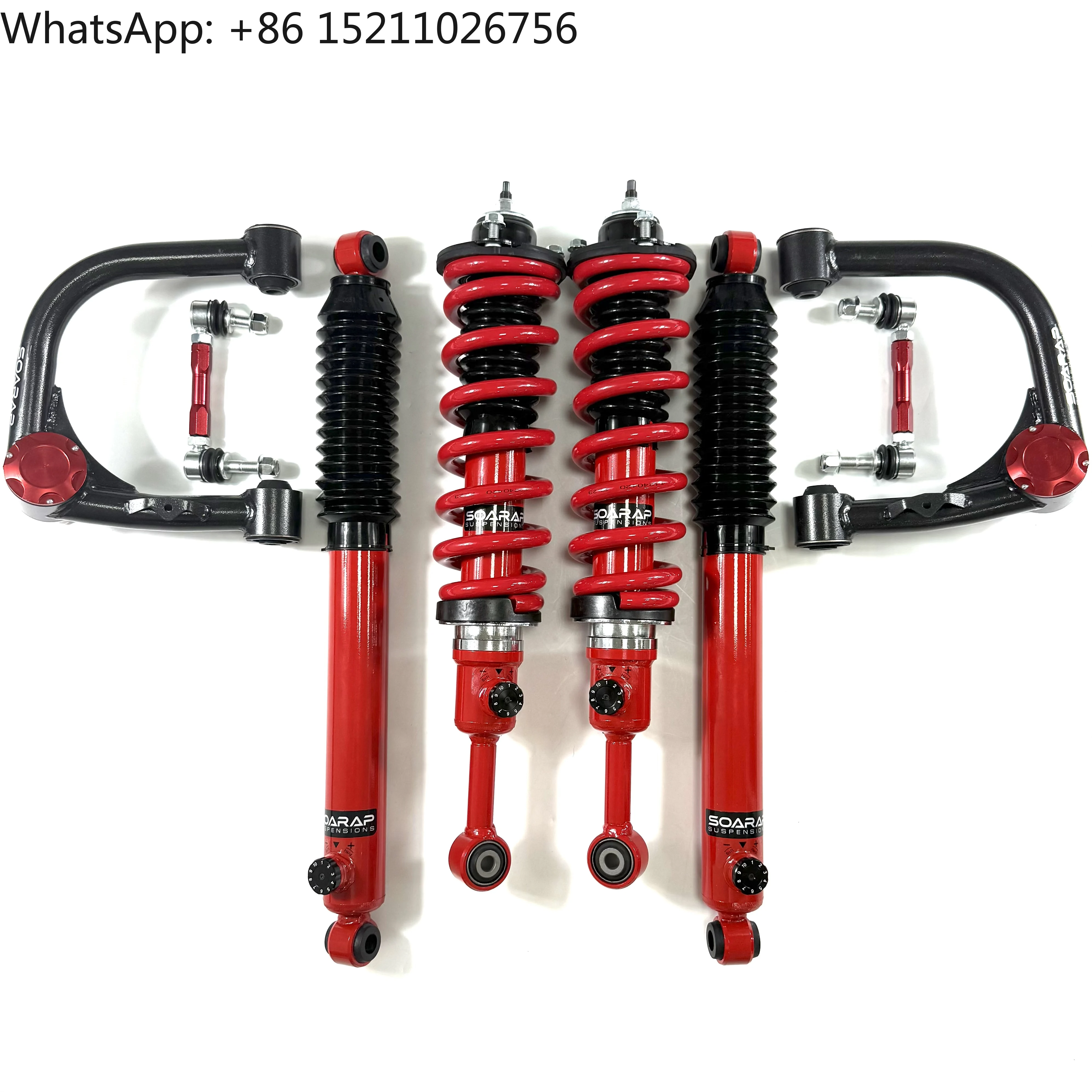 SOARAP Manufactured Twin Tube  Hydraulic Lifted Shock Absorber Struts Assembly Kit  for Hilux Revo/Vigo Steel Upper Control Arm