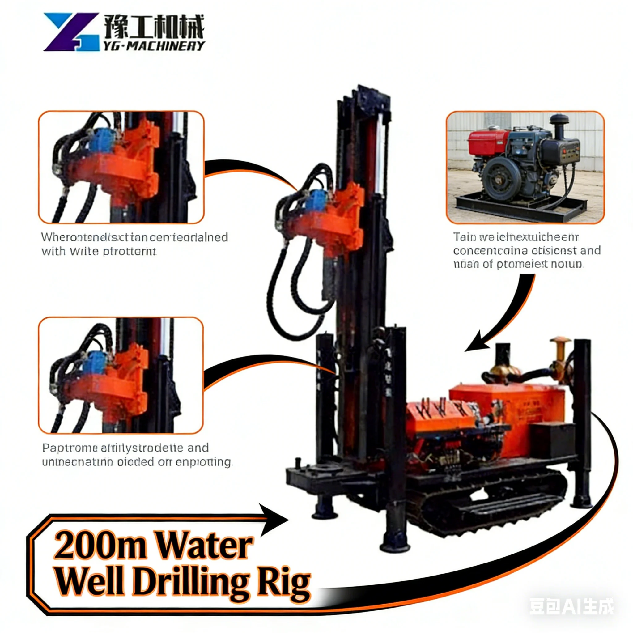 Customized 400M Hydraulic Well Borehole Drilling Machine Water Well Drilling Rig Trailer-Mounted Drilling Rig For Agricultural W