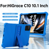 For HiGrace C10 Tablet Case for 10.1 Inch Tablet Kids Friendly Soft Silicone Adjustable Stand Cover protective sleeve