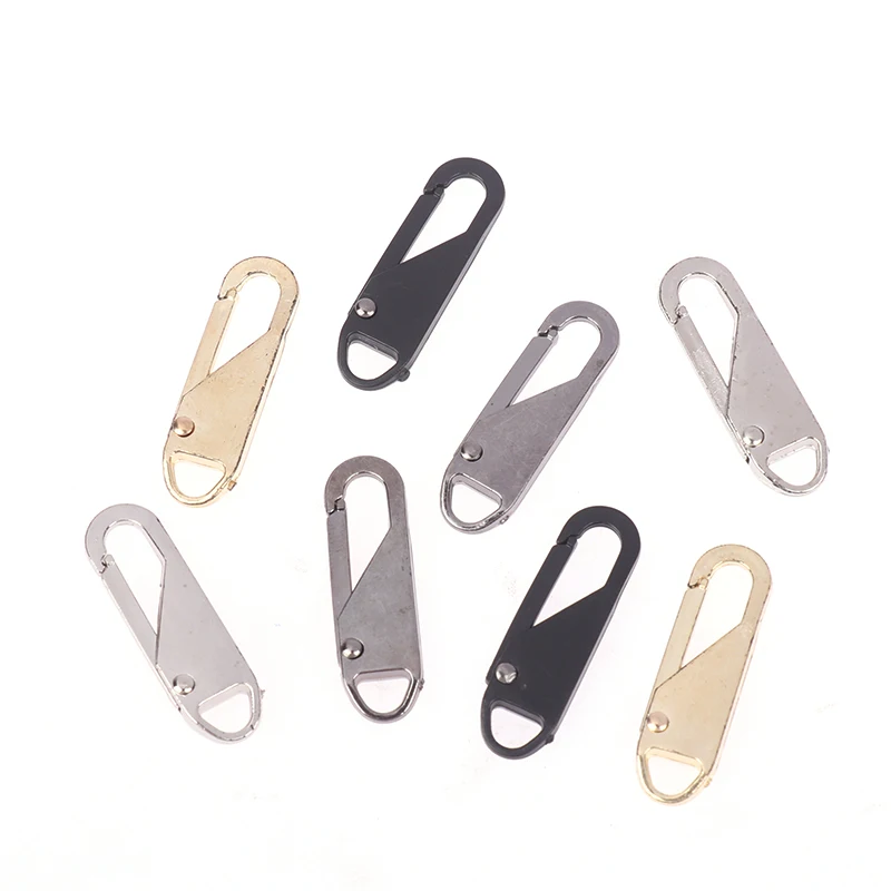 10Pcs Universal Detachable Zipper Puller Metal Zipper Head Repair Kits Replacement For Luggage Purse Bags Clothes Zipper Slider