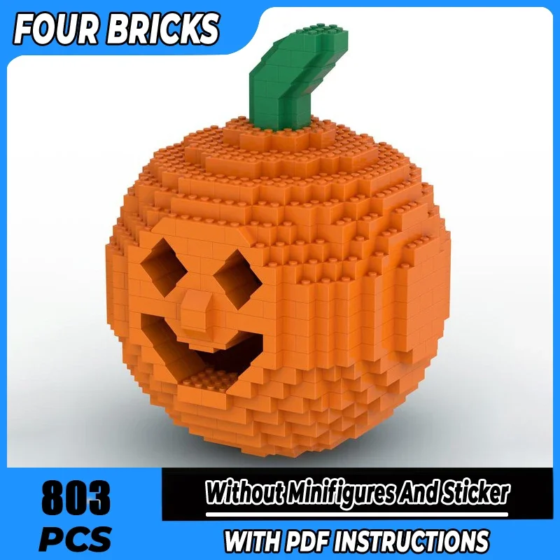 

Moc Building Blocks Jack O'Lantern (маленький) Технология Модульные кирпичи Модель Подарки Рождественские игрушки Наборы для самостоятельного сборки