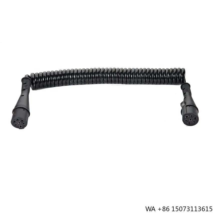24V 7-Pin to 7-Pin N   Spiral Extension Cable Plastic Trailer Connector