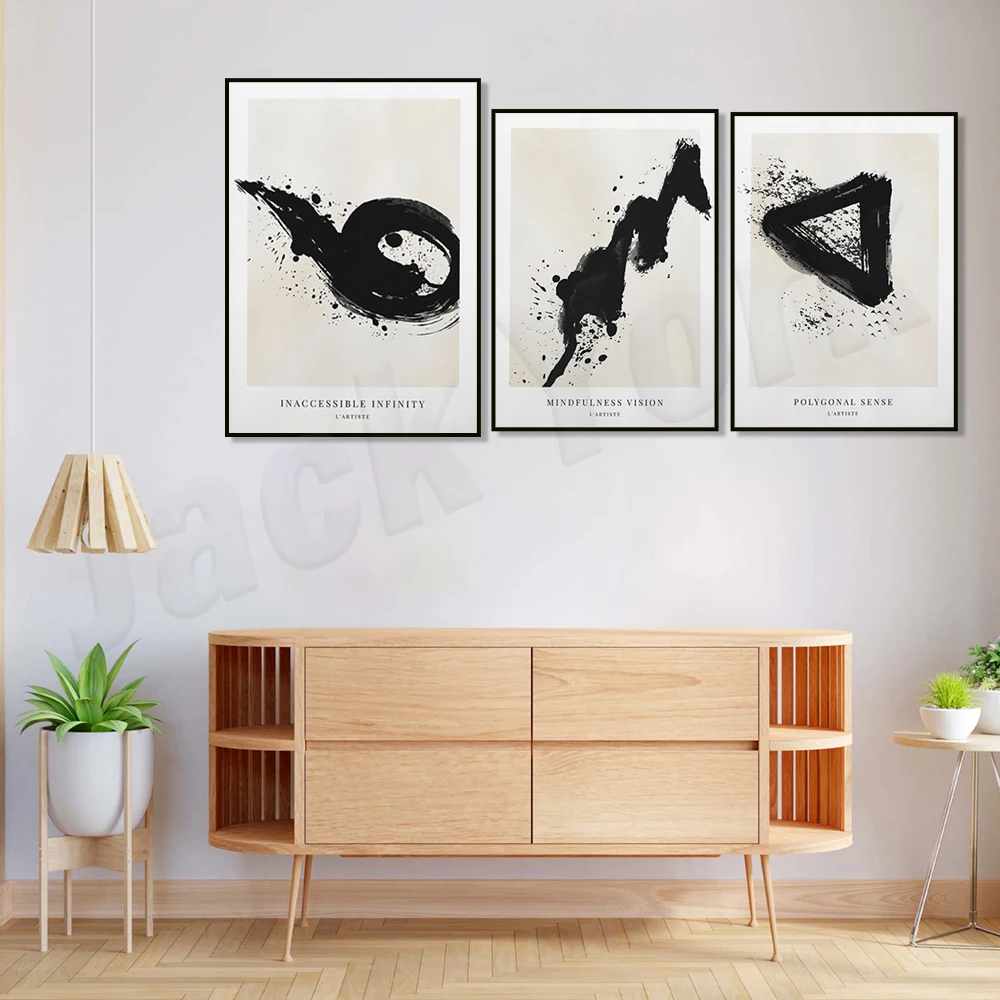 Abstraktes Poster - Polygonal Feel, Illustration Canvas Abstract Painting Living Room Interior Painting Room Decoration Wall