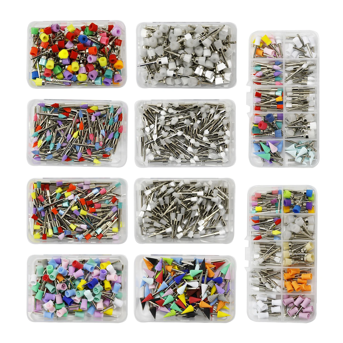 100pcs Dental Nylon Polishing Brushes Bowl Shape Colorful Dental Prophy Brush Prophylaxis Brush For Contra-Angle Handpiece