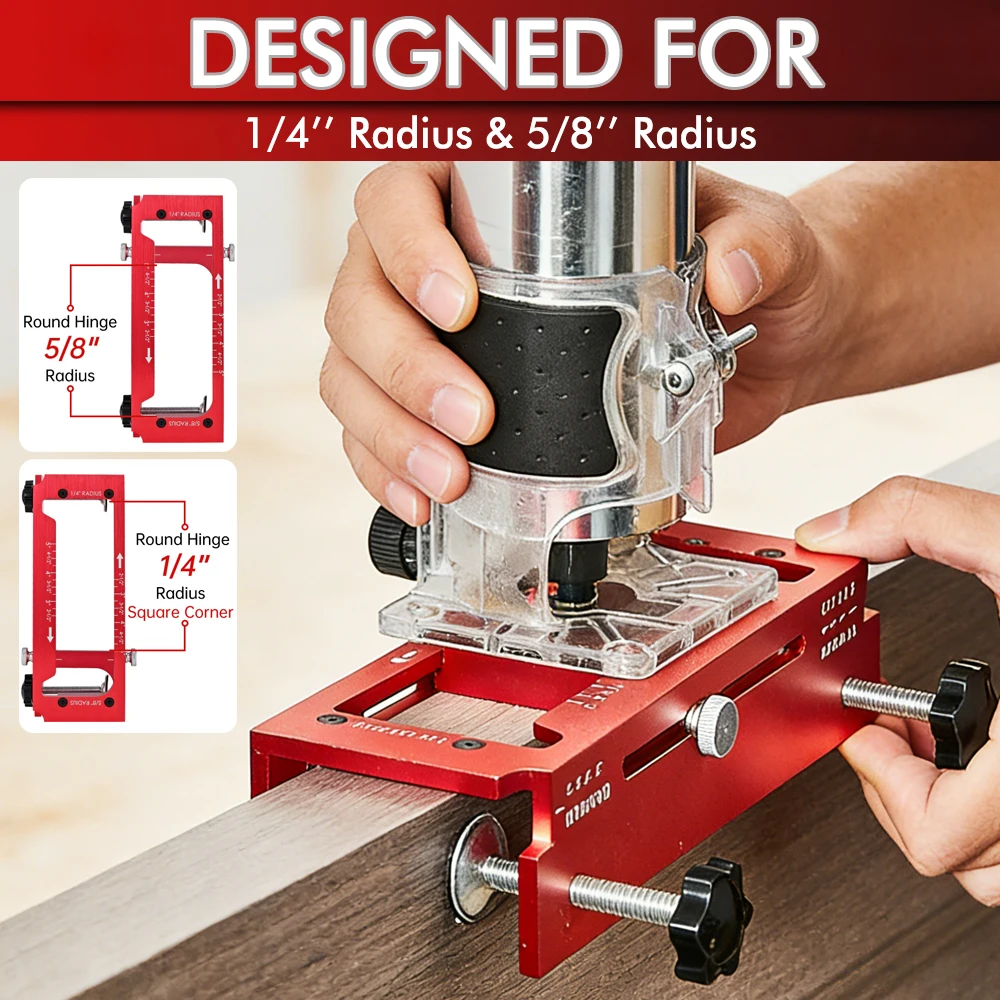 

Door Hinge Jig Door Hinge Template Kit for Router Adjustable Mortise Jig for Multiple Hinge Sizes