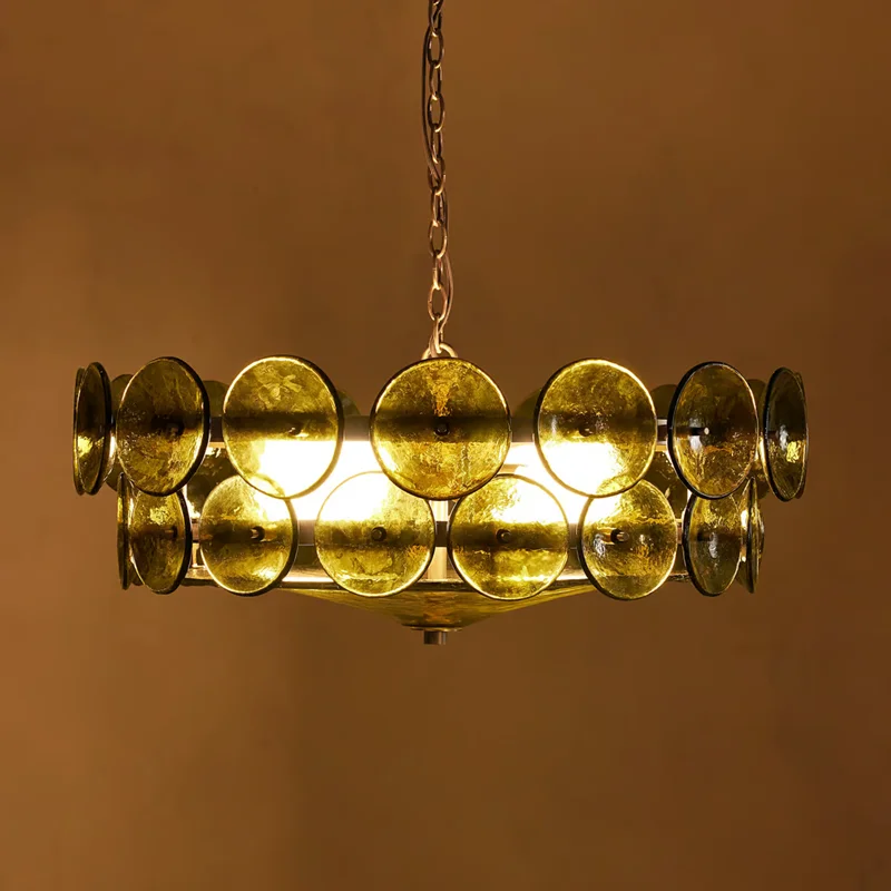 Lorenzo Chandelier italian Amber Green White art glass lights E14 bauhaus lamp For Living Room design home kitchen island lights
