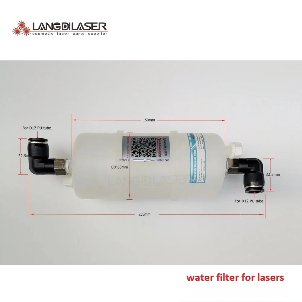 Disposable Capsule Water Filter For Diode / IPL Laser & Medical Laser/ With PP Cotton Inside It / For D12mm PU Tube