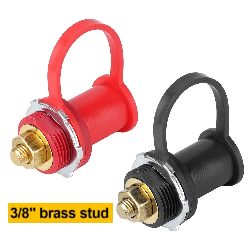 

1/2pcs Battery Charger Post 3/8" Studs Junction Post Connector Terminal 250A 12V DC Premium Remote Battery Power Kit