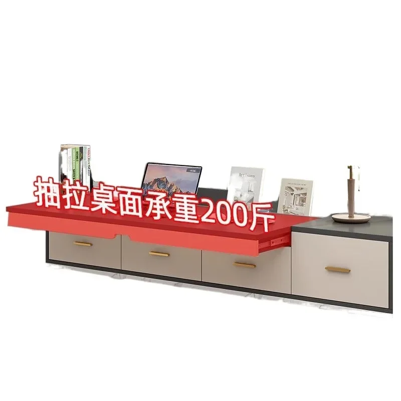 Pull-out  desk with integrated simple window sill, table cabinet storage,Internet celebrity sliding  cabinet