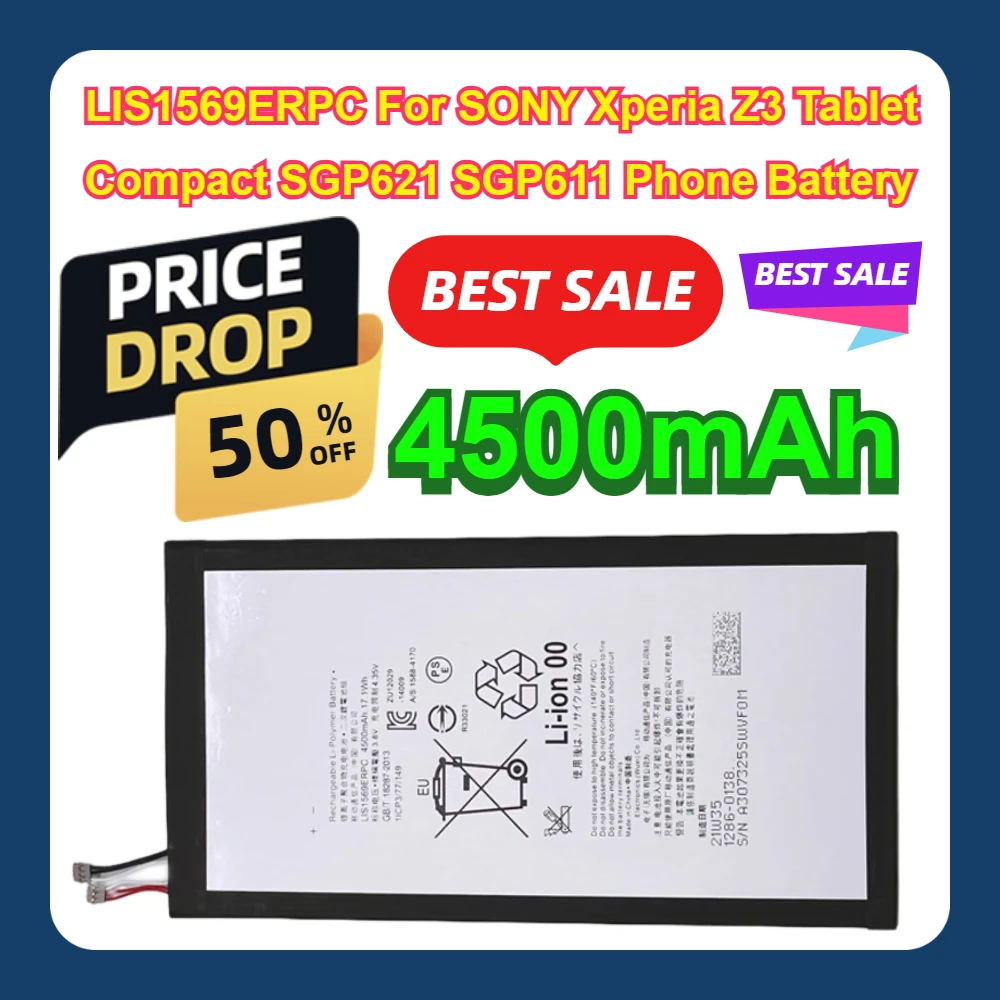 LIS1569ERPC For SONY Xperia Z3 Tablet Compact SGP621 SGP611 Phone 4500mAh Battery