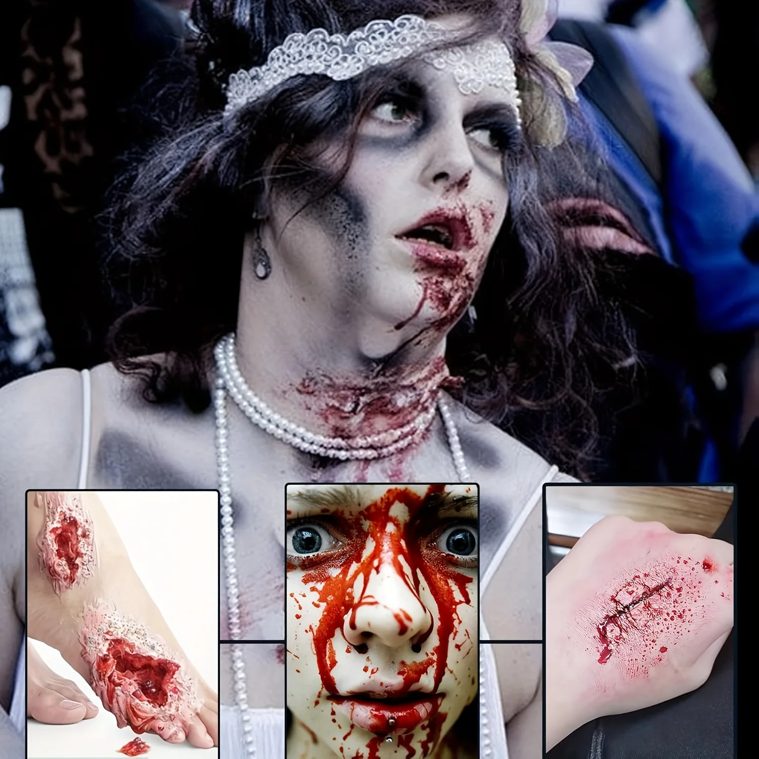 2-Pack Washable Fake Blood Spray - Quick-Dry Non-Toxic Vampire Blood, Easy to Clean Costume Makeup for Halloween, Zombie,Vampire