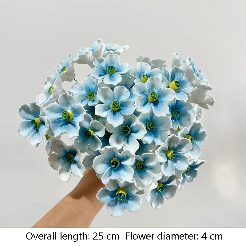 5 Stück Ländliche Wildblumen Keramik-Simulationsblumen Hochtemperaturbeständige Handgefertigte Ewige Blumen Dekorationen Kreative Geschenke für Zuhause – Detail 11