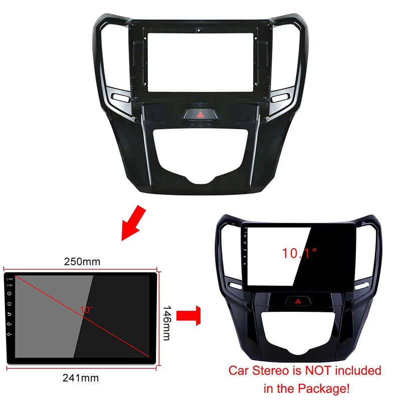 10.1 Inch Car Fascia For GREAT WALL H1 M4 2014-2019 Panel Dashboard Mount Installation Double Din Car DVD Frame For Radio Player