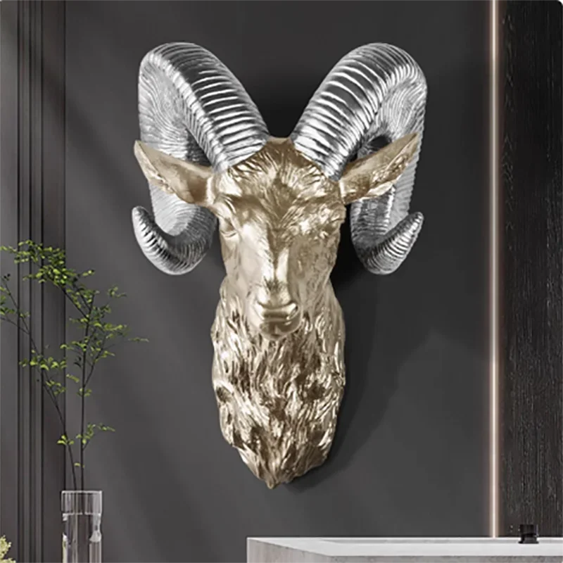Europe Simulated Deer Head Resin Wall Hanging Decoration Home Room Background Wall Mural Accessories Bar Restaurant Wall Sticker