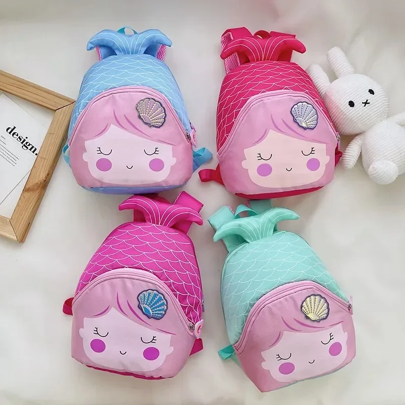 Backpack for Kids Girl Princess Schoolbag Mermaid Kindergarten Cute Toy Bag Embroidered Cute Animal Cartoon Backpack School Bag