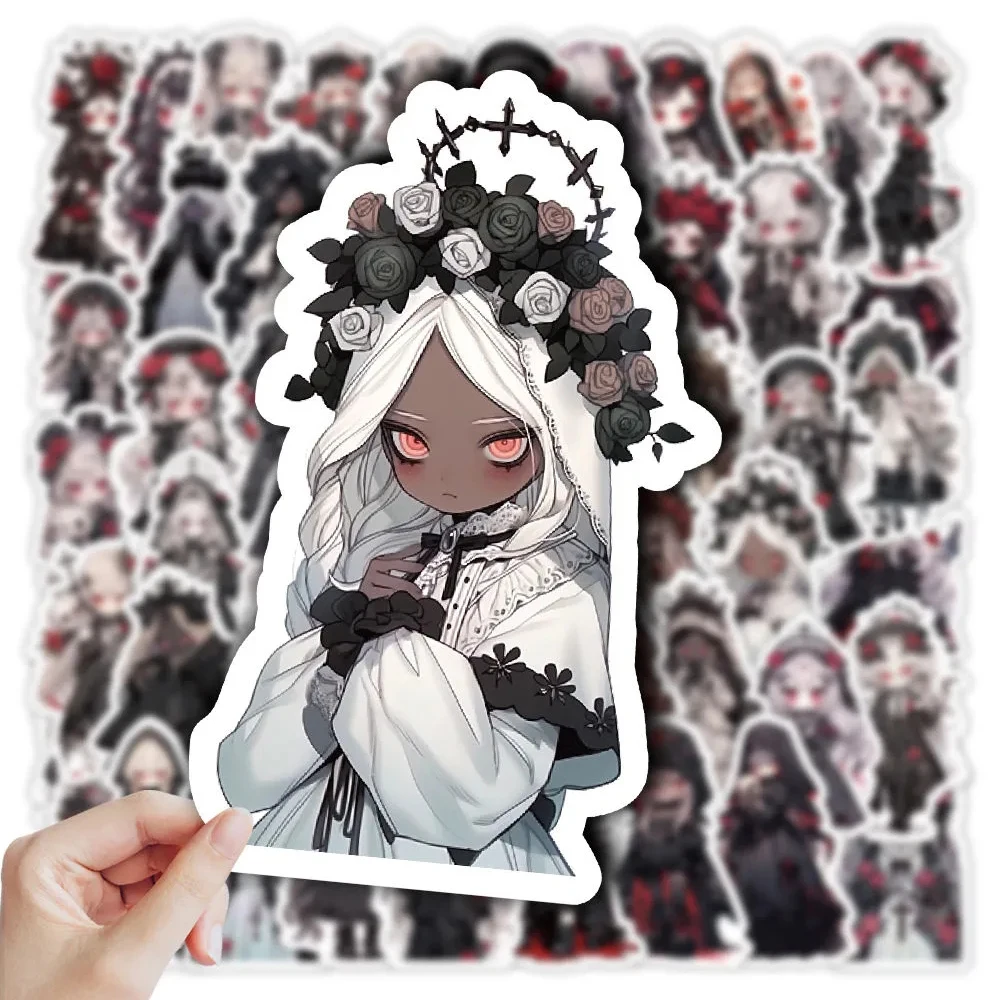 10/30/60pcs Anime Girls Goth Witch Rose Girl Stickers Waterproof Cool Graffiti Skateboard Laptop Motorcycle Vinyl Horror Sticker