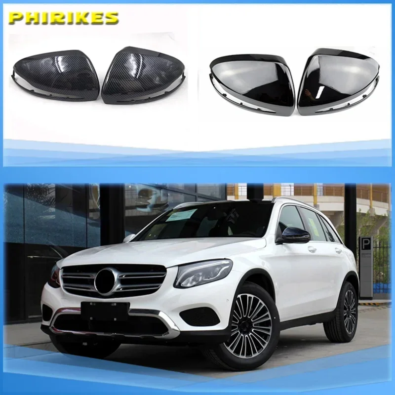 

For Mercedes-Benz C S E GLC G Class AMG W205 X253 W222 W213 W238 Rearview Mirror Cover Bright Black Replacement 2014 - 2019 LHD