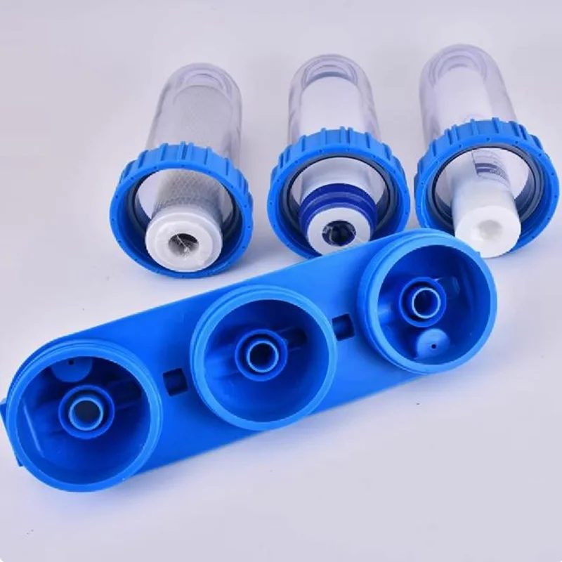 1Set 10inch Three Stage Filter Bottle with Washable Filter Element High Pressure Cleaning Equipment Prefiltration